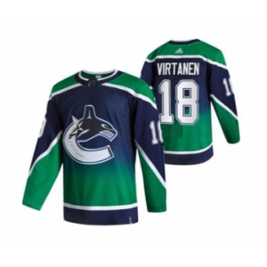 Men's Vancouver Canucks #18 Jake Virtanen Green 2020-21 Reverse Retro Alternate Hockey Jersey