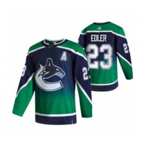 Men's Vancouver Canucks #23 Alexander Edler Green 2020-21 Reverse Retro Alternate Hockey Jersey