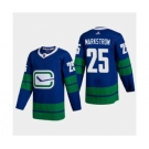 Men's Vancouver Canucks #25 Jacob Markstrom 2020-21 Authentic Player Alternate Stitched Hockey Jersey Blue