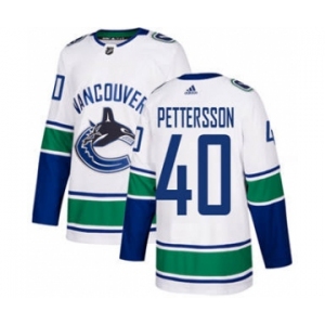 Men's Vancouver Canucks #40 Elias Pettersson White Road Stitched Hockey Jersey