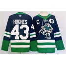 Men's Vancouver Canucks #43 Quinn Hughes Navy 2024 Reverse Retro Stitched Jersey
