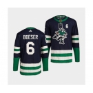 Men's Vancouver Canucks #6 Brock Boeser Navy 2022 Reverse Retro Stitched Jersey