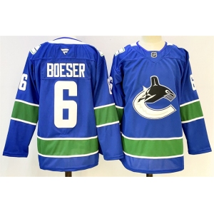 Men's Vancouver Canucks #6 Brock Boeser Royal 2024-25 Home Stitched Hockey Jersey