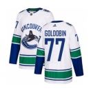 Men's Vancouver Canucks #77 Nikolay Goldobin White Road Stitched Hockey Jersey