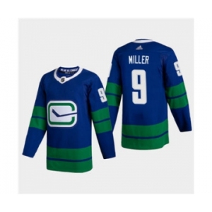 Men's Vancouver Canucks #9 JT Miller 2020-21 Authentic Player Alternate Stitched Hockey Jersey Blue