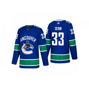 Men's adidas Vancouver Canucks #33 Henrik Sedin 2017-2018 Season Home Jersey