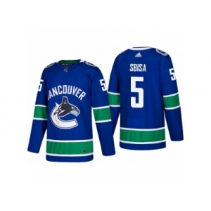 Men's adidas Vancouver Canucks #5 Luca Sbisa 2017-2018 Season Home Jersey