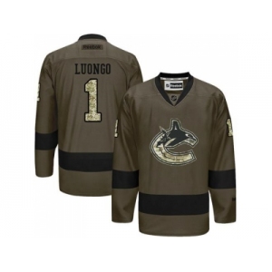 Vancouver Canucks #1 Roberto Luongo Green Salute to Service Stitched NHL Jersey