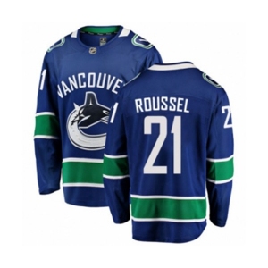 Vancouver Canucks #21 Antoine Roussel Fanatics Branded Blue Home Breakaway NHL Jersey