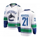 Vancouver Canucks #21 Antoine Roussel Fanatics Branded White Away Breakaway NHL Jersey