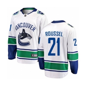 Vancouver Canucks #21 Antoine Roussel Fanatics Branded White Away Breakaway NHL Jersey