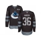 Vancouver Canucks #36 Jannik Hansen Black 1917-2017 100th Anniversary Stitched NHL Jersey