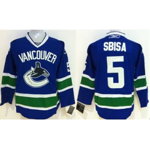 nhl jerseys vancouver canucks #5 sbisa blue[sbisa]