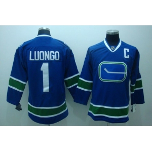 nhl vancouver canucks #1 luongo blue 3rd