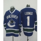 nhl vancouver canucks #1 luongo blue