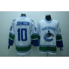 nhl vancouver canucks #10 johnson white