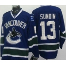 nhl vancouver canucks #13 sundin blue