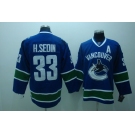 nhl vancouver canucks #33 h.sedin blue