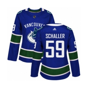 Women Adidas Vancouver Canucks #59 Tim Schaller Premier Blue Home NHL Jersey