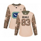 Women Adidas Vancouver Canucks #83 Jay Beagle Authentic Camo Veterans Day Practice NHL Jersey