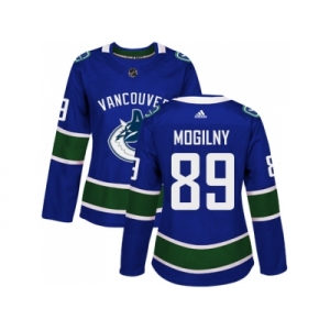 Women Adidas Vancouver Canucks #89 Alexander Mogilny Blue Home Authentic Stitched NHL Jersey