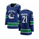 Women Vancouver Canucks #21 Antoine Roussel Fanatics Branded Blue Home Breakaway NHL Jersey