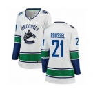 Women Vancouver Canucks #21 Antoine Roussel Fanatics Branded White Away Breakaway NHL Jersey