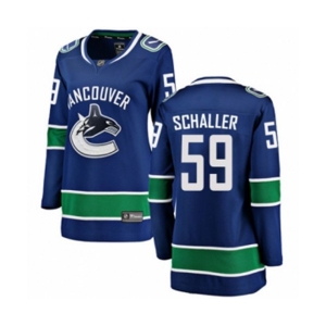 Women Vancouver Canucks #59 Tim Schaller Fanatics Branded Blue Home Breakaway NHL Jersey