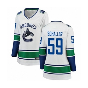 Women Vancouver Canucks #59 Tim Schaller Fanatics Branded White Away Breakaway NHL Jersey