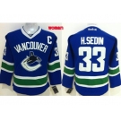women nhl jerseys vancouver canucks #33 h.sedin blue