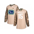Youth Adidas Vancouver Canucks #15 Derek Dorsett Camo Authentic 2017 Veterans Day Stitched NHL Jersey