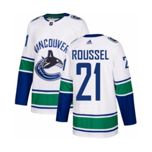 Youth Adidas Vancouver Canucks #21 Antoine Roussel Authentic White Away NHL Jersey