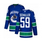 Youth Adidas Vancouver Canucks #59 Tim Schaller Authentic Blue Home NHL Jersey