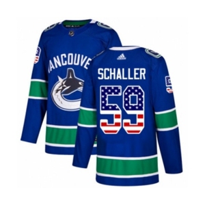 Youth Adidas Vancouver Canucks #59 Tim Schaller Authentic Blue USA Flag Fashion NHL Jersey
