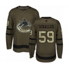 Youth Adidas Vancouver Canucks #59 Tim Schaller Premier Green Salute to Service NHL Jersey