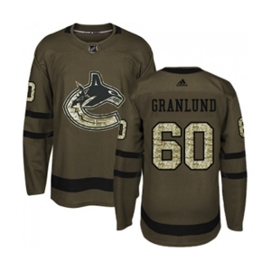 Youth Adidas Vancouver Canucks #60 Markus Granlund Authentic Green Salute to Service NHL Jersey