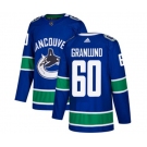 Youth Adidas Vancouver Canucks #60 Markus Granlund Premier Blue Home NHL Jersey