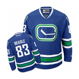 Youth Reebok Vancouver Canucks #83 Jay Beagle Authentic Royal Blue Third NHL Jersey