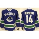 Youth Vancouver Canucks #14 Alex Burrows Blue Stitched NHL Jersey