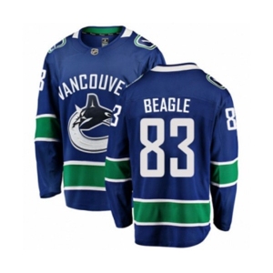 Youth Vancouver Canucks #83 Jay Beagle Fanatics Branded Blue Home Breakaway NHL Jersey
