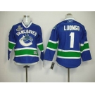 youth nhl jerseys vancouver canucks #1 luongo blue(2011 stanley cup)