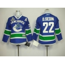 youth nhl jerseys vancouver canucks #22 d.sedin blue(2011 stanley cup)