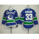 youth nhl jerseys vancouver canucks #33 h.sedin blue(2011 stanley cup)