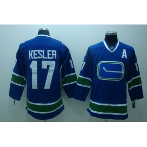 youth nhl vancouver canucks #17 kesler blue 3rd [A patch]