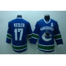 youth nhl vancouver canucks #17 kesler blue[A patch]