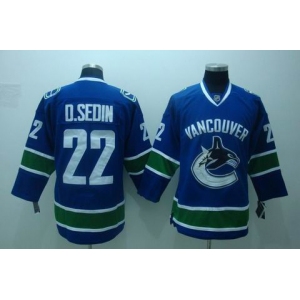 youth nhl vancouver canucks #22 d.sedin blue
