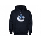 Vancouver Canucks Navy Blue Old Time Hockey Big Logo with Crest Pullover Hoodie