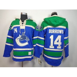 nhl jerseys vancouver canucks #14 burrows green-blue[pullover hooded sweatshirt]