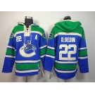 nhl jerseys vancouver canucks #22 d.sedin green-blue[pullover hooded sweatshirt][A patch]