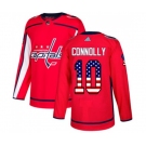 Adidas Washington Capitals #10 Brett Connolly Authentic Red USA Flag Fashion NHL Jersey